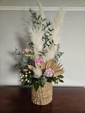 Floral Wicker Basket